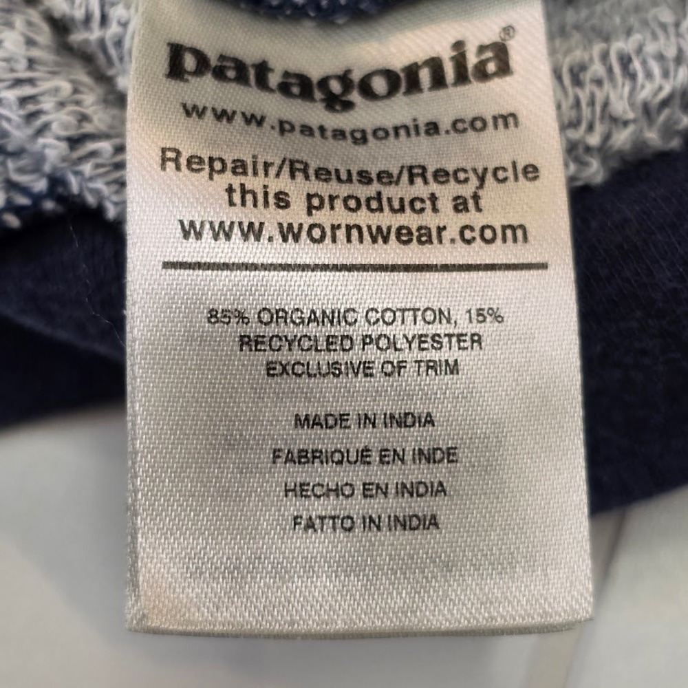Patagonia Men's M French Terry Hoody Blue Full Zip Mountain Logo 1973 Graphic - Picture 9 of 11